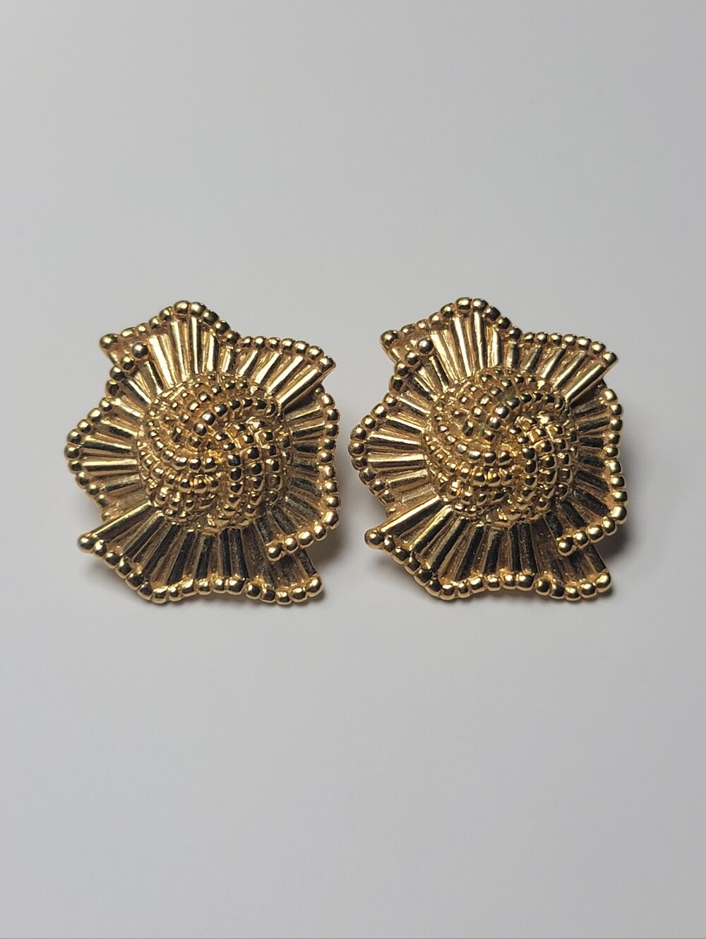 Vintage Avon 1991 "Fashion Fan" Pierced Earrings, Surgical Steel Post, Estate